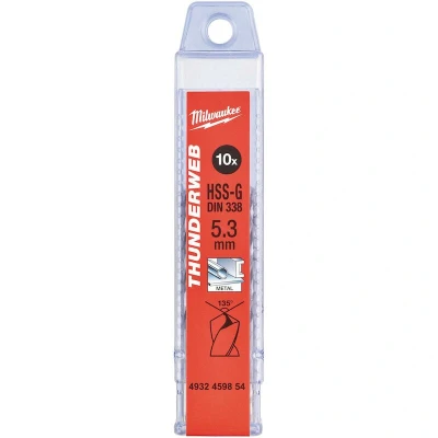 Afbeelding van MILWAUKEE 4932459854 THUNDERWEB metaalboor DIN 338 TW 5,3x86mm (10 st.)