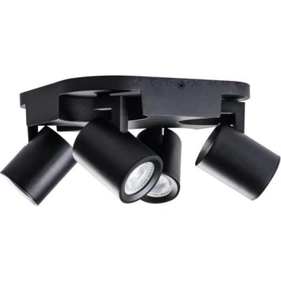 Afbeelding van Kanlux S.A. LED GU10 plafond wandspot zwart Viervoudig voor 4 spots