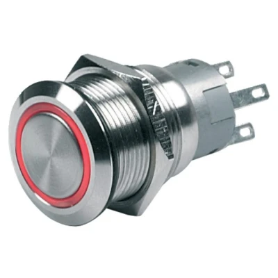 Afbeelding van BEP Marine Drukknop 12V aan/uit LED rood