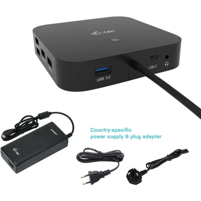 Afbeelding van i Tec USB C HDMI DP Docking Station PD 100W + Universal Charger 112W C31HDMIDPDOCKPD100