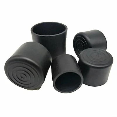 Afbeelding van 20 stuks stoelpootbeschermkappen van rubber, zwart, 22 mm