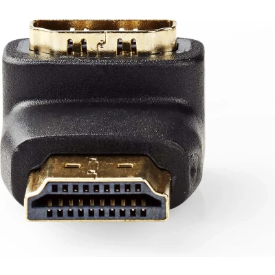 Afbeelding van Nedis HDMI Adapter Connector Output Verguld 90 Gehoekt ABS Zwart 1 Stuks Doos