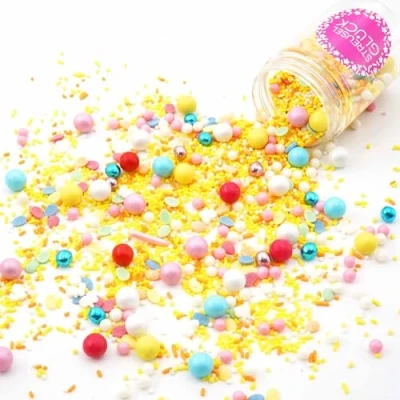 Afbeelding van Streusel Kleurrijke paaseieren, mix van 90 g paassuiker voor lente en koekjes, verjaardagstaartdecoratie, bloemen, feest, muffins, cupcakes, cake pops