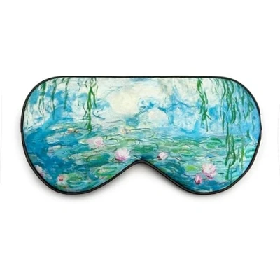 Afbeelding van townssilk Slaapmasker van 100% zijde met verstelbare banden, comfortabel en superzacht, ultieme slaaphulp, Waterlilies ooghoofdband