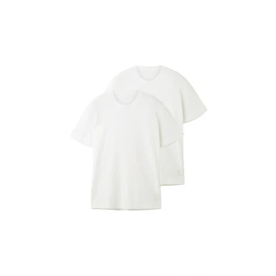 Afbeelding van TOM Tailor MIT V Ausschnitt IM Doppelpack Tshirt basic, Heren, Maat: Small, White
