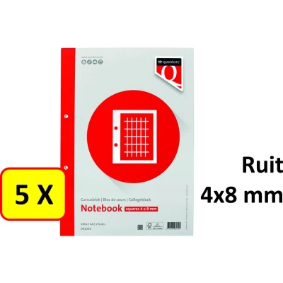 Afbeelding van Cursusblok Quantore A4 ruit 4x8 commerciaal met kantlijn