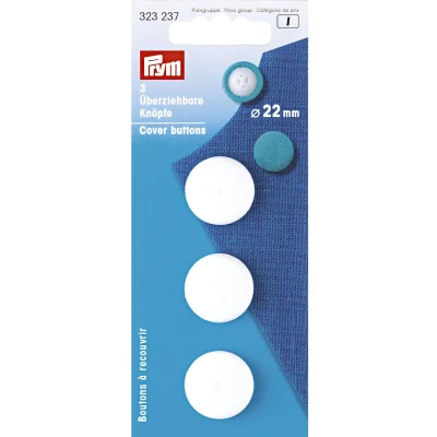 Afbeelding van Prym 22 mm witte kunststof knoppen