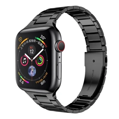 Afbeelding van Apple watch Stalen schakelband Zwart Geschikt voor 38mm / 40mm 41mm