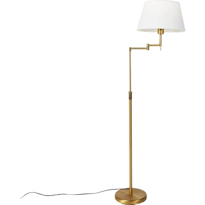 Afbeelding van QAZQA Smart vloerlamp brons met witte kap incl. Wifi A60 Ladas