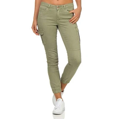 Image de Only Femme Pantalon Cargo Onlmissouri Reg Ank Pnt Noos, Vert olive, 40W / 32L