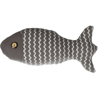 Afbeelding van Flamingo Snaps Speelgoed Katten Ps Vis Grijs + 4,5x21x8,5cm 1st 137702