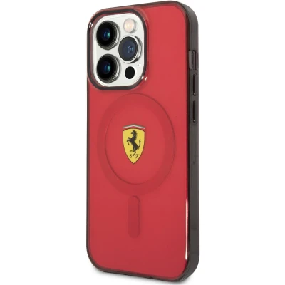 Afbeelding van Ferrari Translucent Back Case (MagSafe Compatible) Geschikt voor Apple iPhone 14 Pro Max (6.7&quot;) Rood