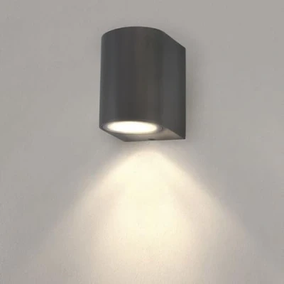 Afbeelding van Ledvion Wandlamp, LED Lamp, Buitenlamp, Buitenverlichting, Tuinverlichting, Gevel Verlichting, Ronde Antraciete GU10 Spot