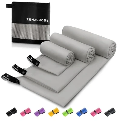 Afbeelding van Zenacross Microvezelhanddoek met draagtas, compact, sneldrogend en absorberend