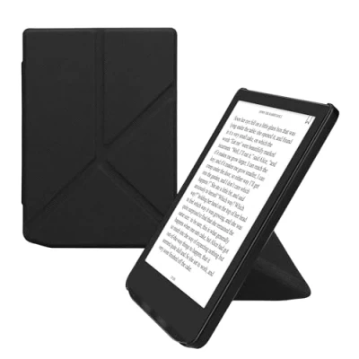 Afbeelding van kwmobile E reader hoesje geschikt voor Pocketbook Verse / Pro Color Vivlio Light HD hoes Ereader flip case met standaard cover van kunstleer In zwart
