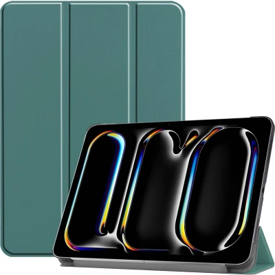 Afbeelding van iMoshion Tablet Hoes Geschikt voor iPad Pro 11 (2024) M4 Trifold Bookcase Donkergroen