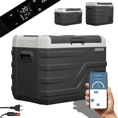 Afbeelding van AREBOS Compressor Koelbox Elektrisch 12V 230 Volt Auto 35L Temperatuurregeling via APP of LCD touchscreen