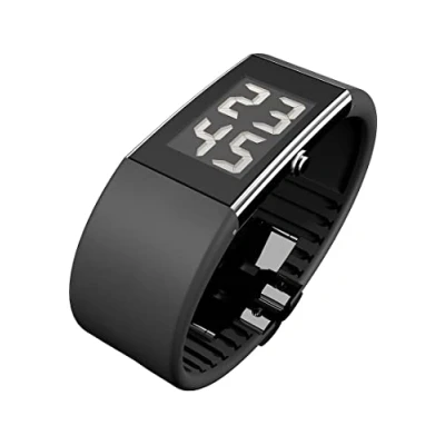Afbeelding van Rosendahl RS43103 LCD horloge met zwarte rubberen band, zwart/zwart, armband, Armband