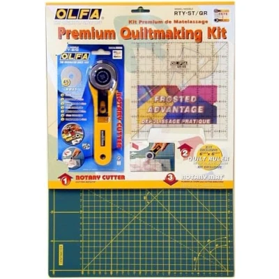 Afbeelding van Olfa Rty St/Cg Patchwork set met draaimes, liniaal en snijbodem