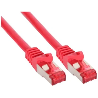 Image de Câble patch InLine® S / FTP PiMF Cat.6 250 MHz sans cuivre, halogène, rouge, 1 m