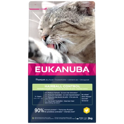 Afbeelding van Eukanuba Kat Adult Hairball Control Kip Lever 2 kg