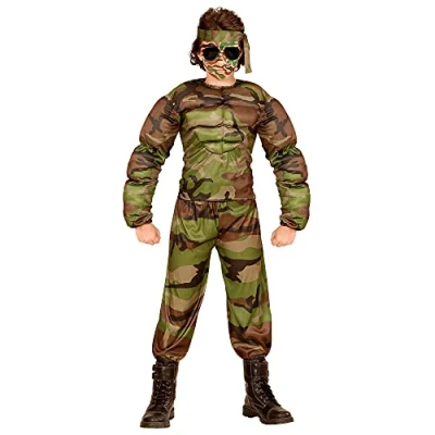 Afbeelding van Widmann Leger &amp; Oorlog Kostuum Super Soldaat Uit De Sportschool Maat 128 Carnavalskleding Verkleedkleding
