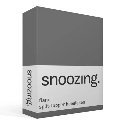 Afbeelding van Snoozing Flanel Split topper Hoeslaken Lits jumeaux 180x210/220 cm Antraciet