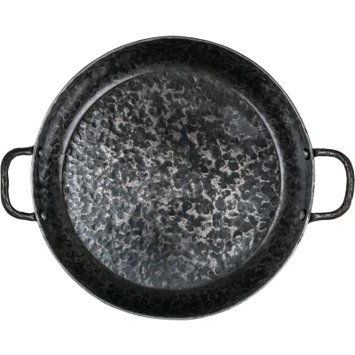 Afbeelding van Forged Koekenpan zonder steel steel. 24 cm skillet 2 handvatten Vuurbak