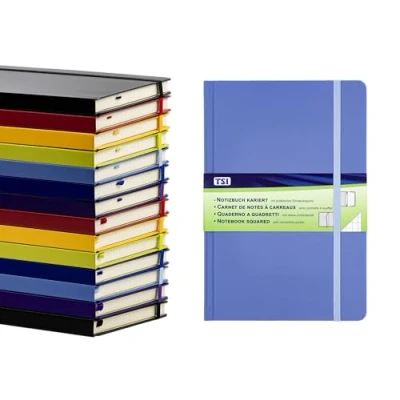 Afbeelding van TSI Notitieboek A5 blauw geruit met 192 pagina&#039;s art. 63555 BL
