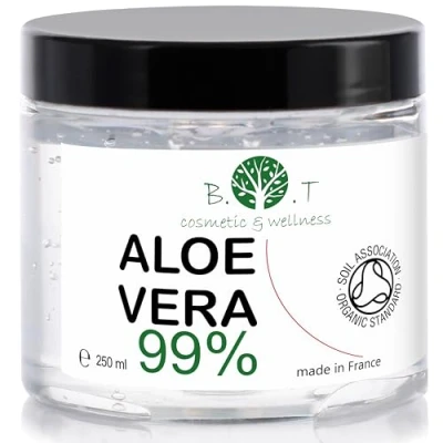 Image de Gel Aloe Vera, Qualité Supérieure, Issu de Fermes Biologiques en Espagne Absorption Rapide, Non Collant, 100% Naturel, Sans Épaississants Artificiels Soulagement des Coups Soleil, 250 ml