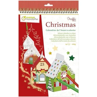 Afbeelding van Avenue Mandarine Adventskalender om in te kleuren, GY123C, meerkleurig