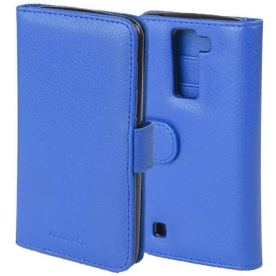 Afbeelding van Cadorabo Hoesje geschikt voor LG K8 2016 in NEPTUNUS BLAUW Beschermhoes met magnetische sluiting en 3 kaartsleuven Book Case Cover Etui
