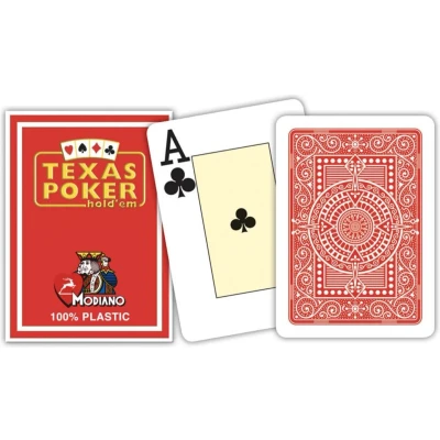 Afbeelding van MODIANO CARDS TEXAS Rood 100% PLASTIC JUMBO INDEX PLAYING