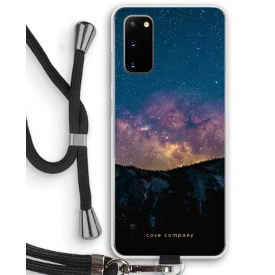 Afbeelding van Case Company® hoesje met Koord geschikt voor Samsung Galaxy S20 Travel to space Telefoonhoesje Zwart Bescherming aan alle Kanten en Over de Schermrand