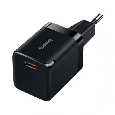 Afbeelding van Baseus GaN3 USB C Snellader 30W Power Delivery Adapter Zwart
