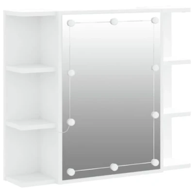 Afbeelding van vidaXL Spiegelkast met led, wit, 70 x 16,5 60 cm