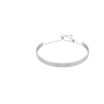 Afbeelding van Swarovski Matrix Choker Ketting silvercoloured, Dames, Maat: One Size, Silver/coloured