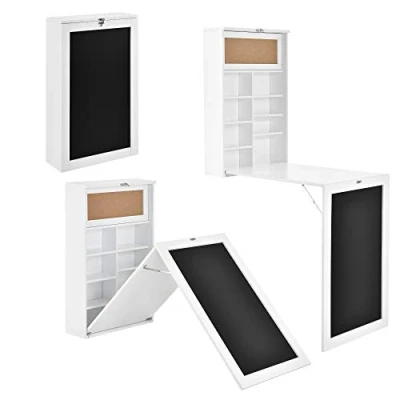Afbeelding van Klaptafel eettafel voor wandmontage met krijtbord wit