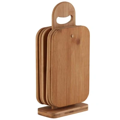 Afbeelding van axentia Snijplankset met plankstandaard van bamboe, ca. 15 x 31,5 7 cm