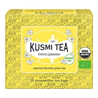 Afbeelding van Kusmi Tea Groene thee met biologische jasmijn theedoos 20 mousseline zakjes