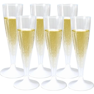 Afbeelding van Goldplast Glas champagneglas reusable onbreekbaar pS 138ml transparant 6 stuks