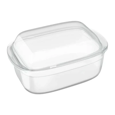 Afbeelding van Relaxdays ovenschaal met deksel 4,5 l glas handvatten vaatwasserbestendig