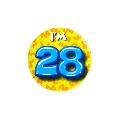 Afbeelding van I&#039;m 28 Button Jaar 5,5cm