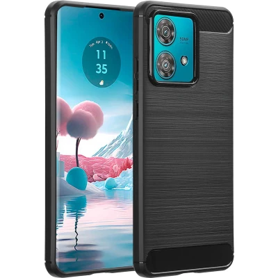 Afbeelding van imoshion Hoesje Geschikt voor Motorola Edge 40 Neo Siliconen Brushed Backcover Zwart