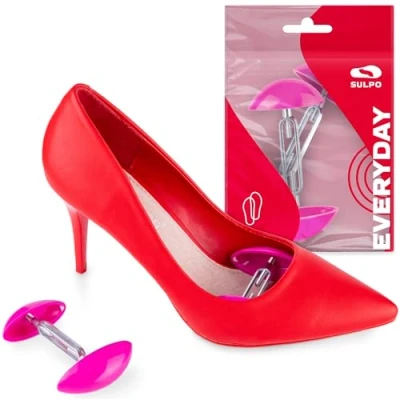 Afbeelding van SULPO 1 paar schoenspanner voor dames en heren, mini naaldhakken, ballerina&#039;s, mocassins, schoenafstandhouder, schoenvorm, breedte verstelbaar, Roze