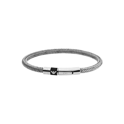 Afbeelding van Emporio Armani heren Armband van roestvrij staal in de kleur Zwart, maat: S