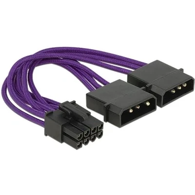 Afbeelding van Delock Stroom Aansluitkabel 0.3 m Zwart, Violet