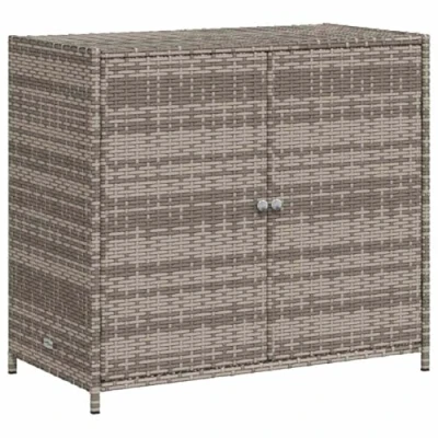 Afbeelding van vidaXL Tuinkast 83x45x76 cm poly rattan grijs