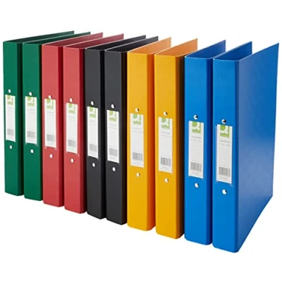 Afbeelding van Q Connect A4 2 ringmappen, polypropyleen, op kleur gesorteerd, 10 stuks