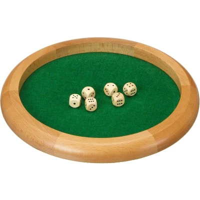 Afbeelding van Dobbelpiste beuken hout 30 cm.5 dob.st